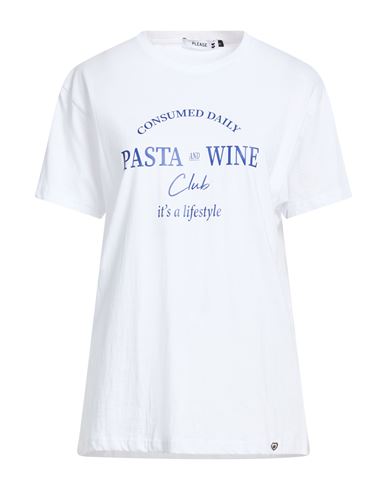 Please N8 Woman T-shirt White Size M Cotton