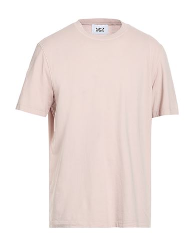 Alpha Studio Man T-shirt Light Grey Size 46 Cotton, Elastane In Gray