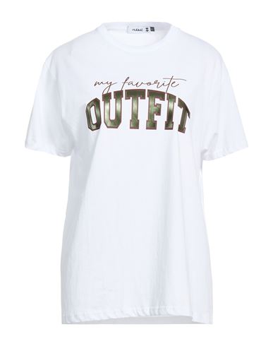 Please N8 Woman T-shirt White Size M Cotton In Neutral