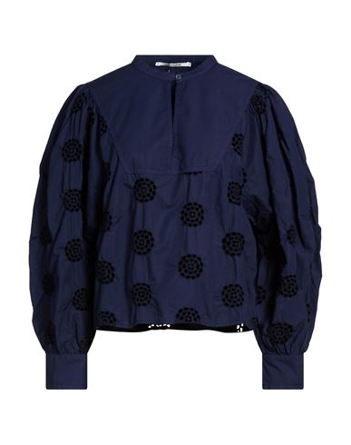 Pomandère Woman Top Midnight Blue Size 8 Cotton