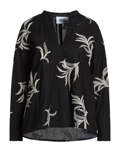 Alpha Studio Woman Top Black Size 12 Cotton