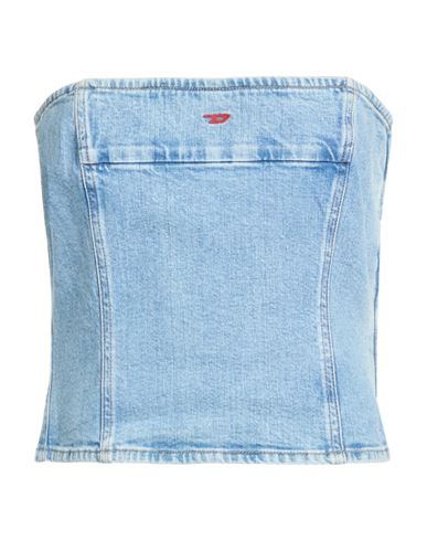 Diesel Woman Top Blue Size S Cotton, Elastane