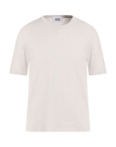 Alpha Studio Man T-shirt Light Grey Size 44 Cotton In Gray