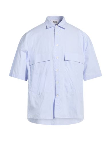 Alpha Studio Man Shirt Sky Blue Size 42 Cotton