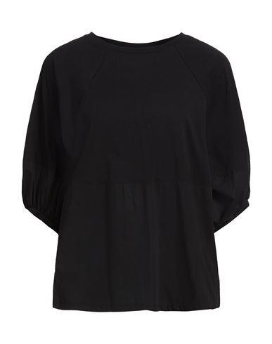 Alpha Studio Woman T-shirt Black Size 8 Cotton, Elastane