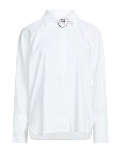 Alpha Studio Woman Shirt White Size 12 Cotton, Elastane