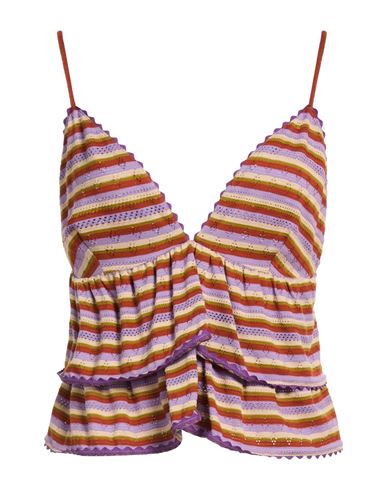 Nora Barth Woman Top Purple Size 4 Cotton, Elastane