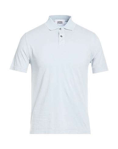 Alpha Studio Man Polo Shirt Sky Blue Size 50 Cotton