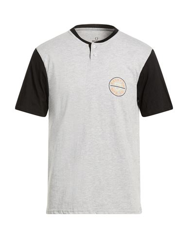 Brixton Man T-shirt Grey Size M Cotton, Polyester In White