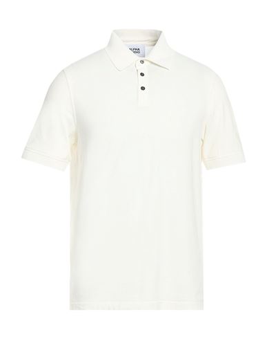 Alpha Studio Man Polo Shirt Ivory Size 46 Cotton, Elastane In White