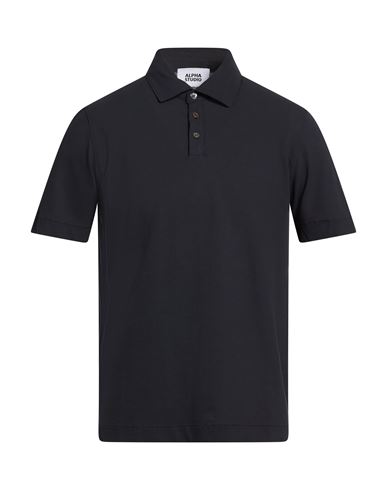 Alpha Studio Man Polo Shirt Midnight Blue Size 46 Cotton, Elastane