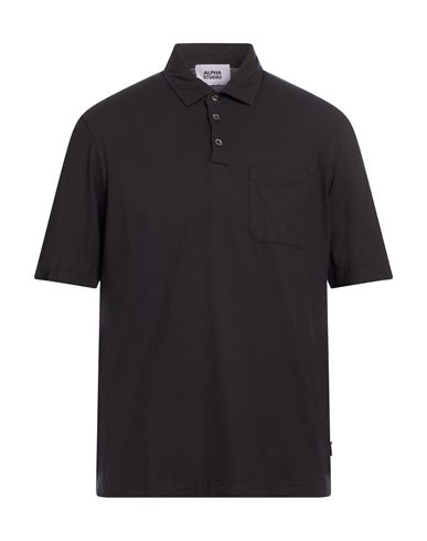 Alpha Studio Man Polo Shirt Midnight Blue Size 42 Cotton, Elastane