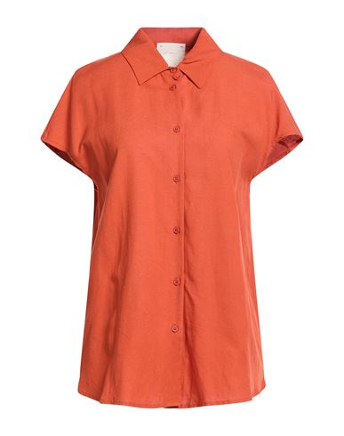King Kong Woman Shirt Rust Size 8 Viscose, Linen In Orange