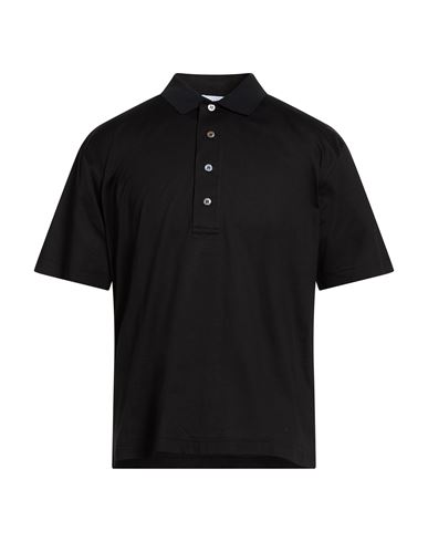 Alpha Studio Man Polo Shirt Black Size 46 Cotton