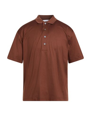Alpha Studio Man Polo Shirt Brown Size 46 Cotton