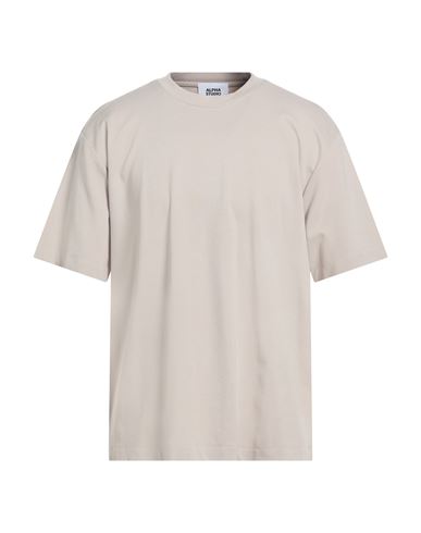 Alpha Studio Man T-shirt Beige Size 44 Viscose, Polyamide, Elastane In Sand
