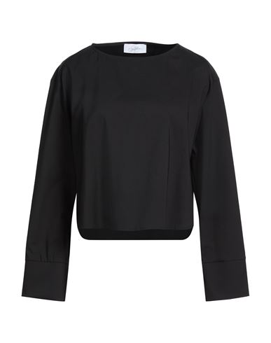 Soallure Woman Top Black Size 10 Cotton, Polyamide, Elastane