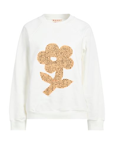 Marni Woman Sweatshirt White Size 4 Cotton