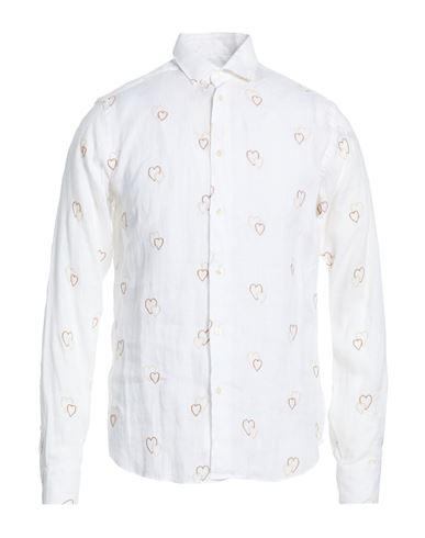 Liberty Rose Man Shirt White Size 16 ½ Linen In Multi