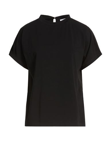 Alpha Studio Woman T-shirt Black Size 12 Cotton, Elastane, Polyester