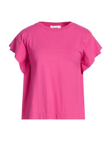 Alpha Studio Woman T-shirt Magenta Size 12 Cotton, Elastane In Pink