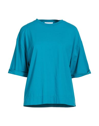 Alpha Studio Woman T-shirt Pastel Blue Size 14 Cotton, Elastane