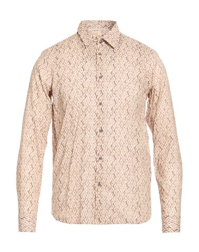 Seinse Man Shirt Khaki Size Xxl Cotton In Sand