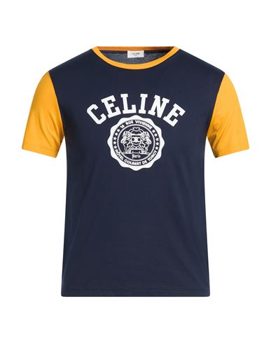 Celine Man T-shirt Navy Size S Cotton In Blue