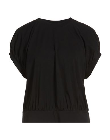 Alpha Studio Woman T-shirt Black Size 12 Cotton, Elastane