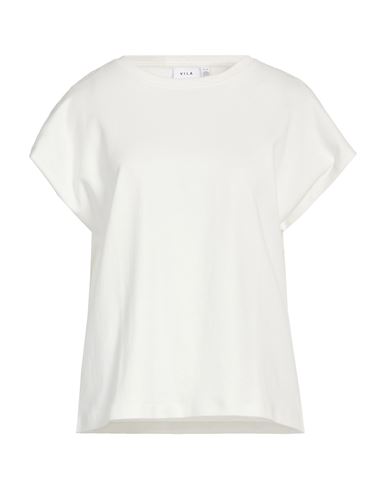 Vila Woman T-shirt White Size M Organic Cotton, Cotton