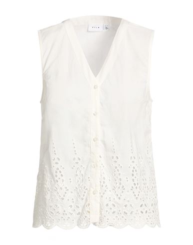 Vila Woman Shirt White Size 8 Cotton