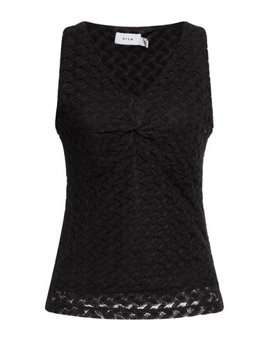 Vila Woman Top Black Size L Polyester, Elastane