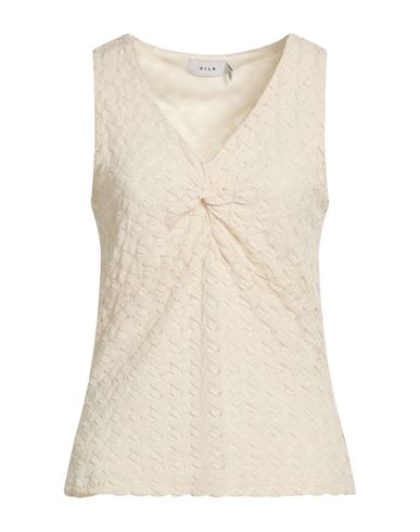 Vila Woman Top Beige Size M Polyester, Elastane In Neutral