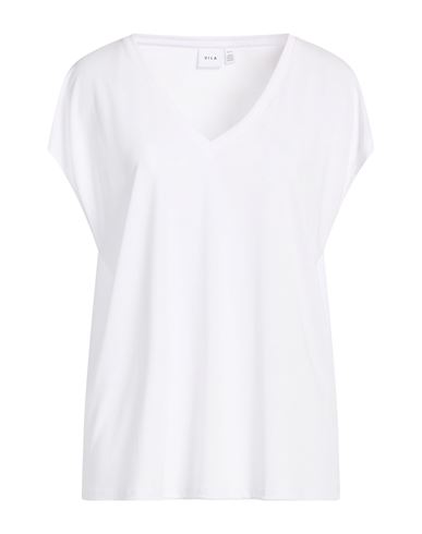 Vila Woman T-shirt White Size Xl Tencel, Polyester