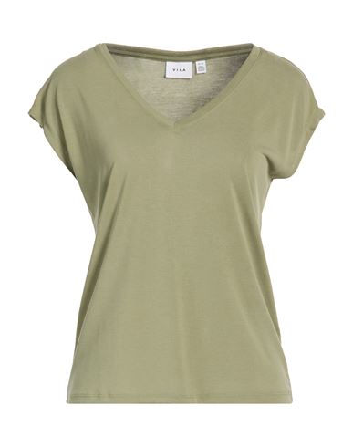 Vila Woman T-shirt Sage Green Size Xs Tencel, Polyester