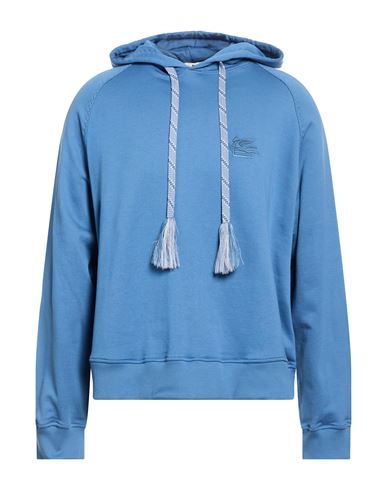 Etro Man Sweatshirt Slate Blue Size M Cotton