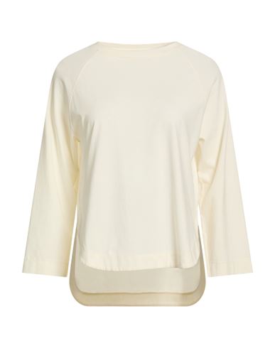 Alpha Studio Woman T-shirt Off White Size 12 Cotton, Elastane