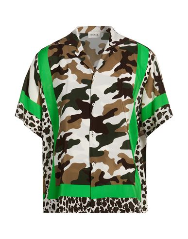 P.a.r.o.s.h P. A.r. O.s. H. Man Shirt Military Green Size L Silk