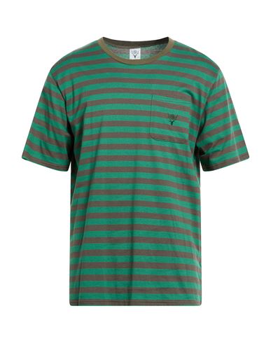 South2 West8 Man T-shirt Green Size M Cotton