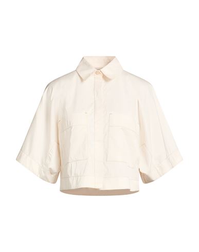 Agnona Woman Shirt Ivory Size 8 Cotton, Elastane In Neutral