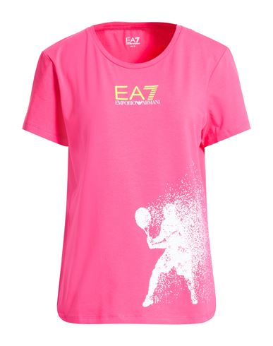 Ea7 Woman T-shirt Fuchsia Size Xl Cotton, Elastane In Pink