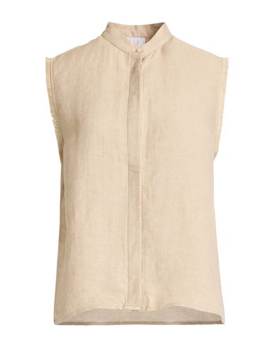 Mvp Wardrobe Woman Shirt Beige Size 6 Linen, Viscose In Sand