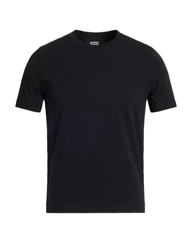 Alpha Studio Man T-shirt Black Size 42 Cotton, Elastane