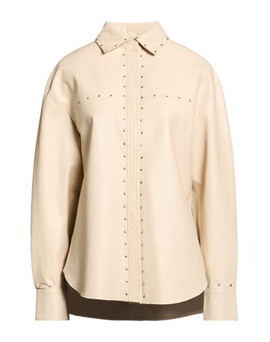 Bully Woman Shirt Beige Size 6 Leather In Sand