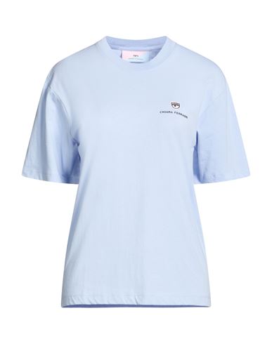 Chiara Ferragni Woman T-shirt Light Blue Size L Cotton