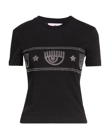Chiara Ferragni Woman T-shirt Black Size Xl Cotton