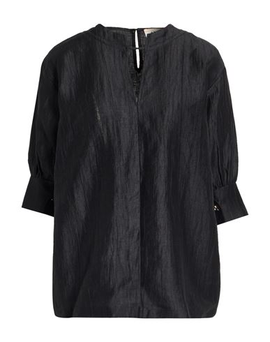 Aeron Woman Top Black Size 8 Linen, Polyamide