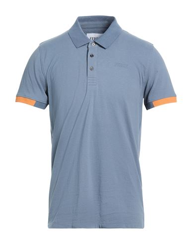 Ferre' Man Polo Shirt Light Blue Size Xxl Cotton