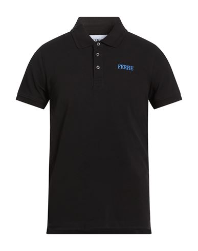 Ferre' Man Polo Shirt Black Size Xxl Cotton