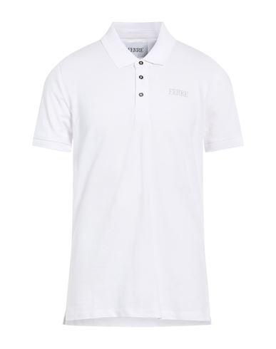Ferre' Man Polo Shirt White Size Xl Cotton